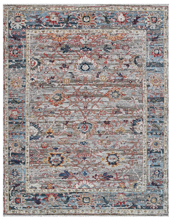 Silver Inferno Hand Knotted Statement Rug