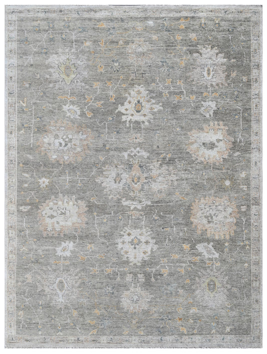 Silver Mist Heritage Faded Medallion Hand Knotted Rug
