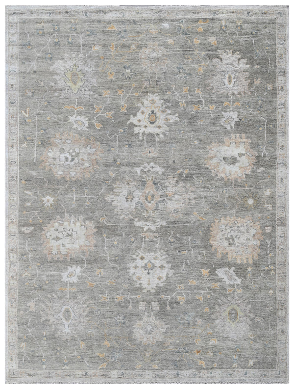 Silver Mist Heritage Faded Medallion Hand Knotted Rug