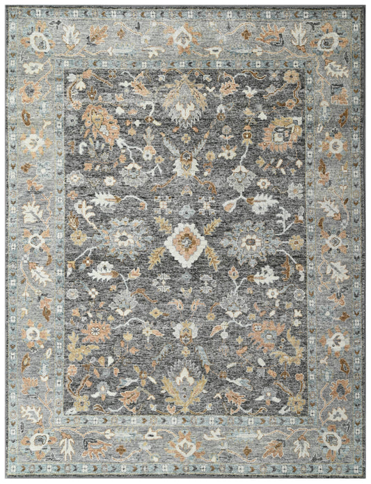 Maison Charcoal Heritage Hand Knotted Wool Rug