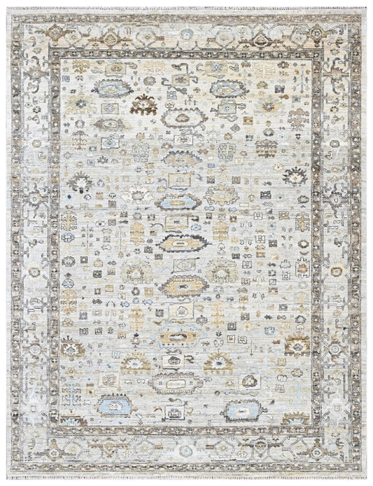 Silver Pavilion Hand Knotted Designer Estate Rug