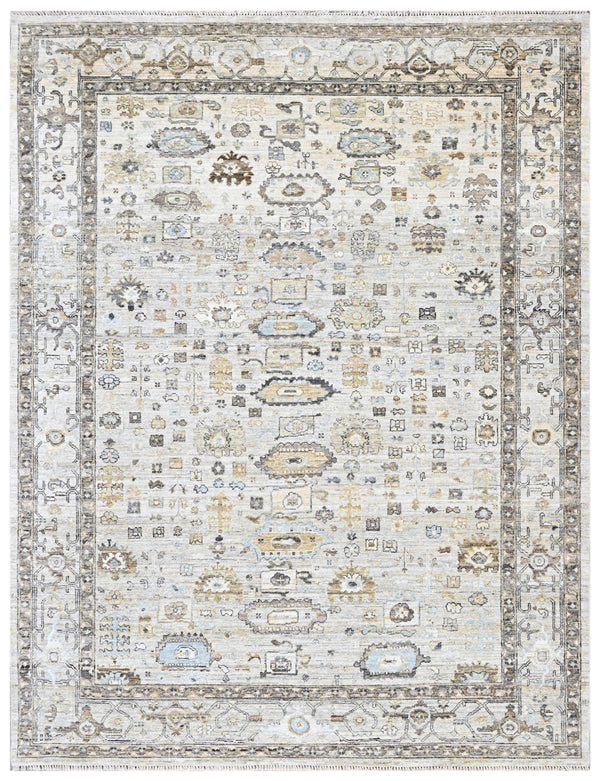 Silver Pavilion Hand Knotted Designer Estate Rug