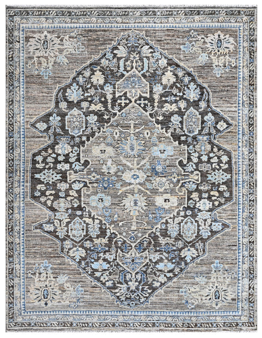 Noir Palace Hand Knotted Designer Statement Rug