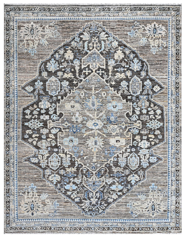 Noir Palace Hand Knotted Designer Statement Rug