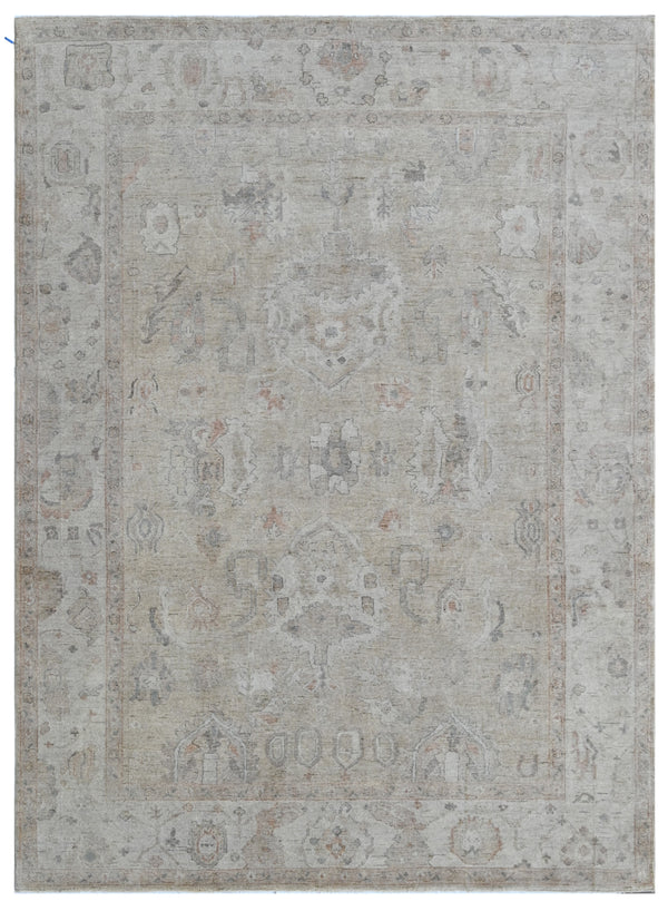 Ivory Beige Distressed Heritage Wool Rug