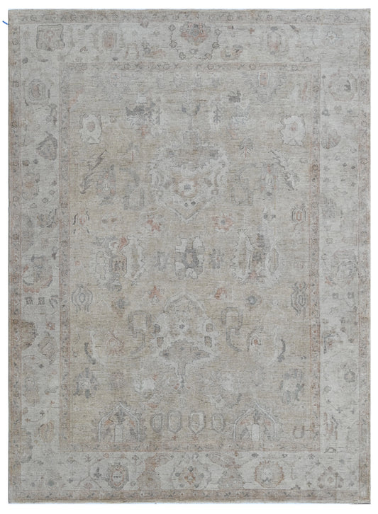 Ivory Beige Distressed Heritage Wool Rug