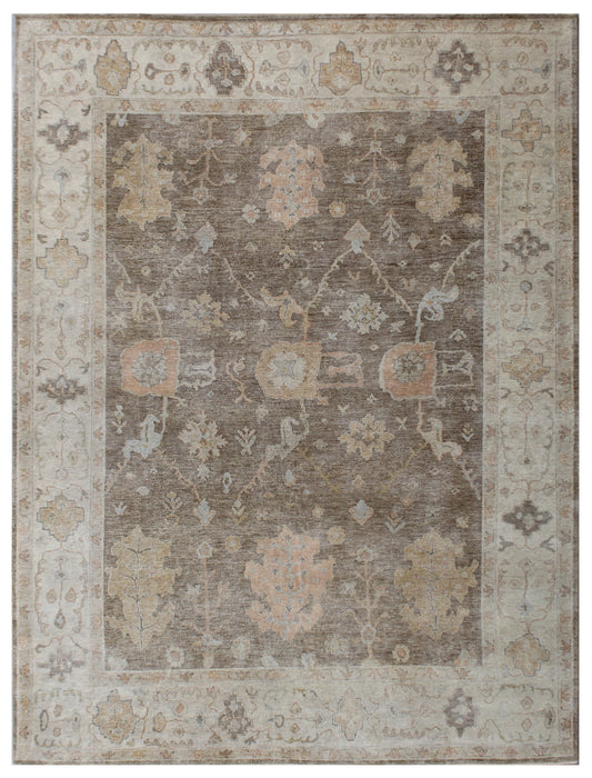 Brown Beige Tribal Heritage Wool Rug