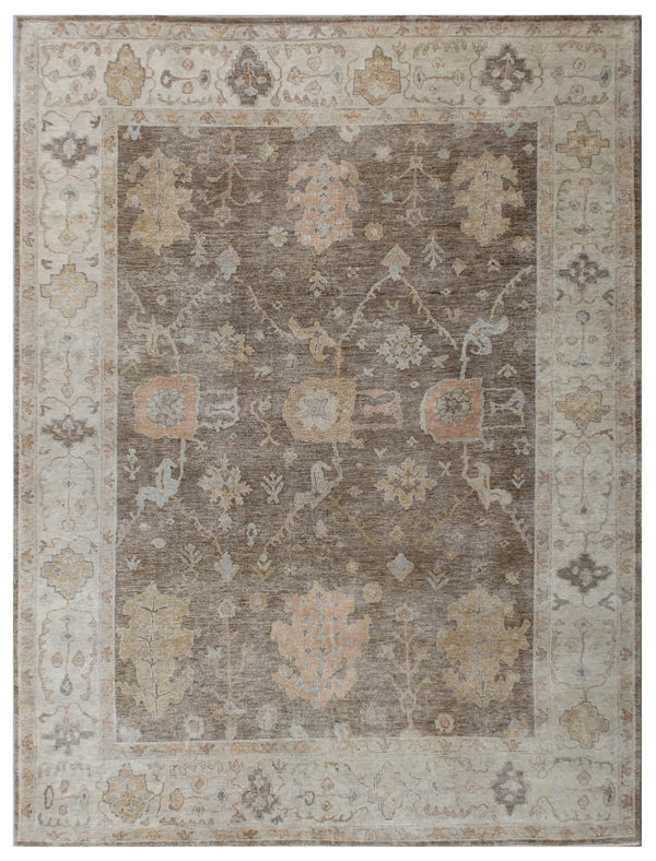 Brown Beige Tribal Heritage Wool Rug