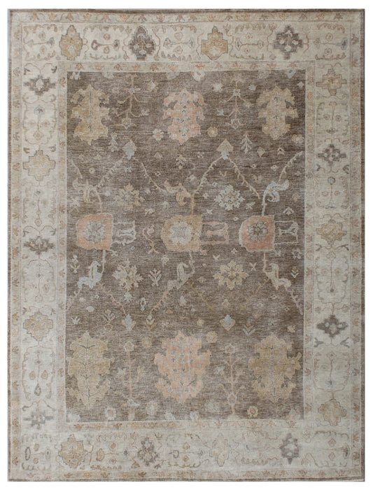 Brown Beige Tribal Heritage Wool Rug