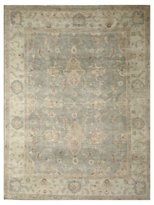Light Green Beige Vintage Wool Rug