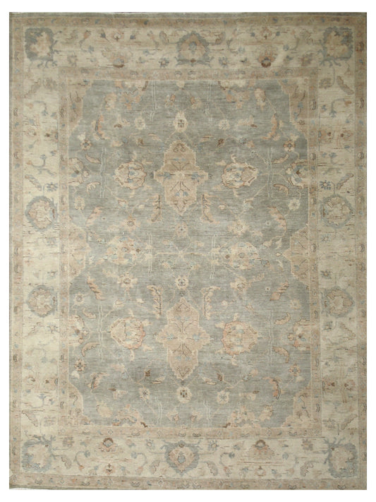 Light Green Beige Vintage Wool Rug
