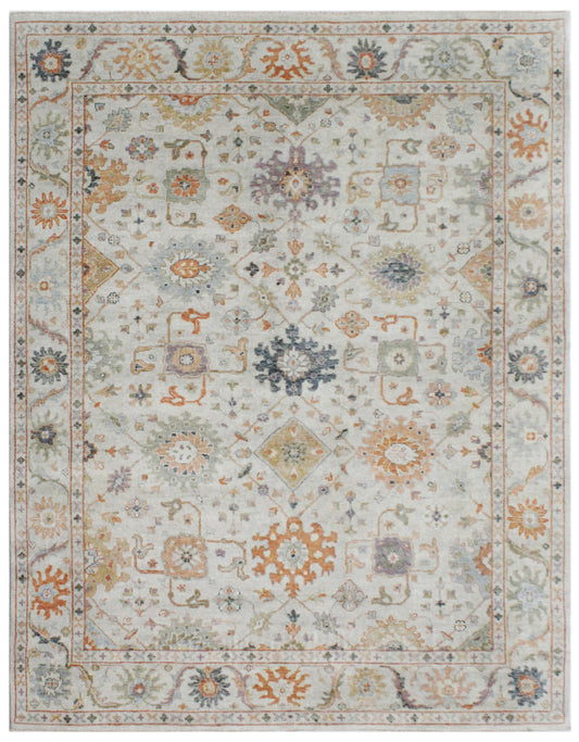 Ivory Bloom Hand Knotted Wool Rug