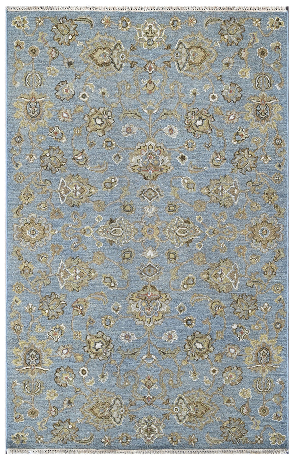 Azure Garden Splendor Hand Knotted Rug