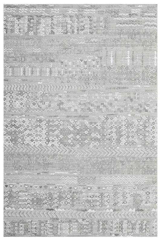 Soft Blue Tribal Hand Woven Overtuft Rug