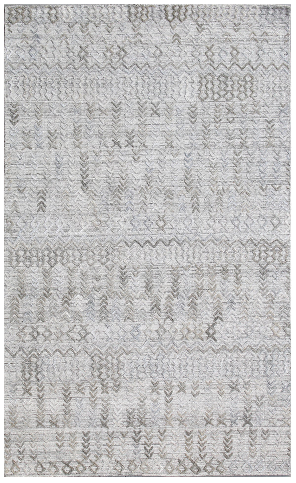 Light Beige Tribal Hand Woven Overtuft Rug