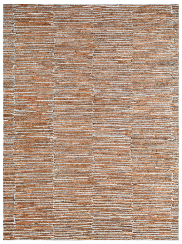 Terracotta Linear Hand Woven Overtuft Rug