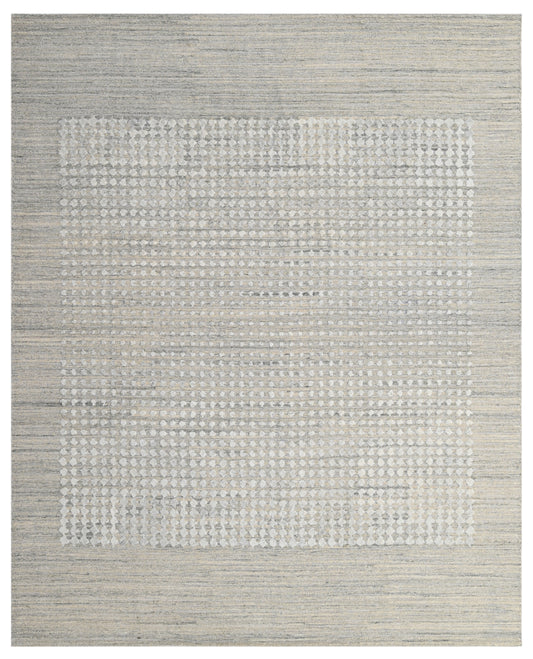 Sand Framed Dotted Hand Woven Overtuft Rug
