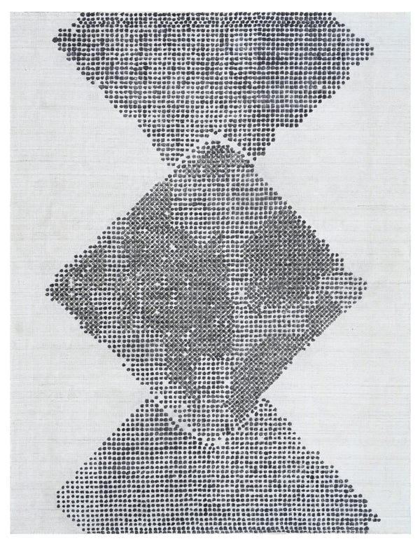 White Black Diamond Hand Woven Overtuft Rug
