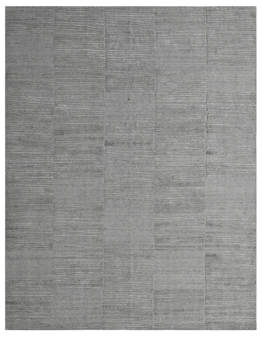Grey Minimalist Ribbed Hand Woven Overtuft Rug