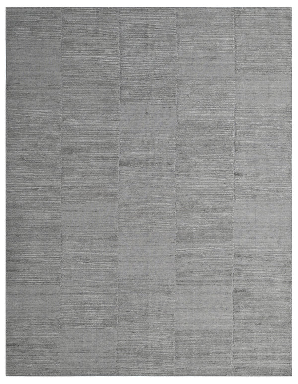 Grey Minimalist Ribbed Hand Woven Overtuft Rug