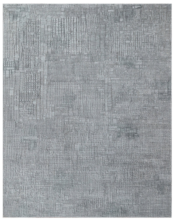 Charcoal Red Pointillist Hand Woven Overtuft Rug