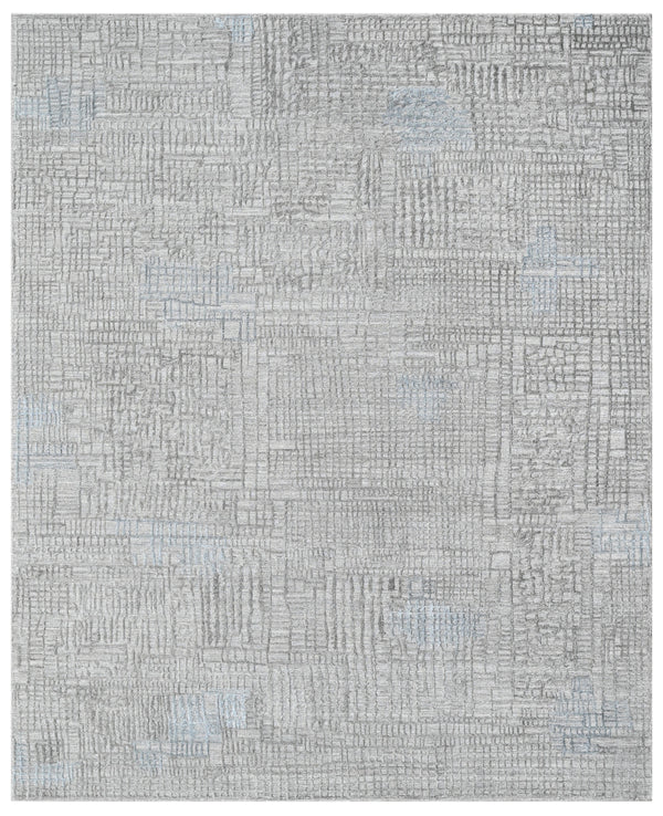 Taupe Silver Matrix Hand Woven Overtuft Rug