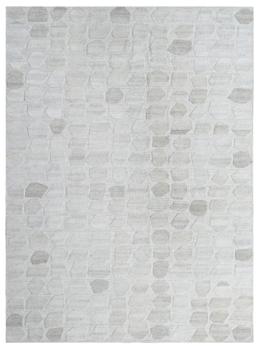 Grey Denim Distressed Hand Woven Overtuft Rug