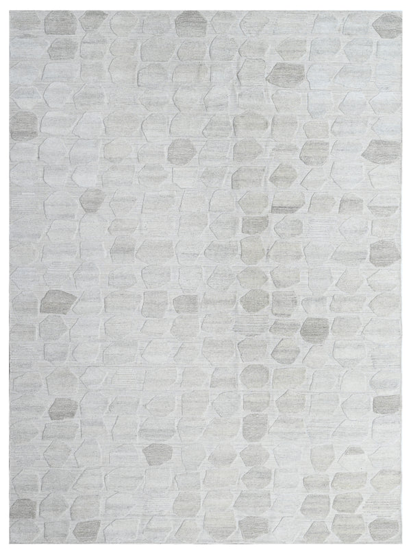 Grey Denim Distressed Hand Woven Overtuft Rug