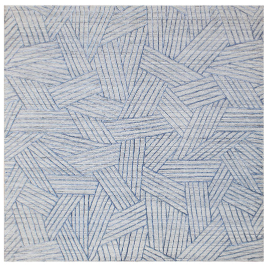 Indigo Blue Basketweave Hand Woven Overtuft Rug