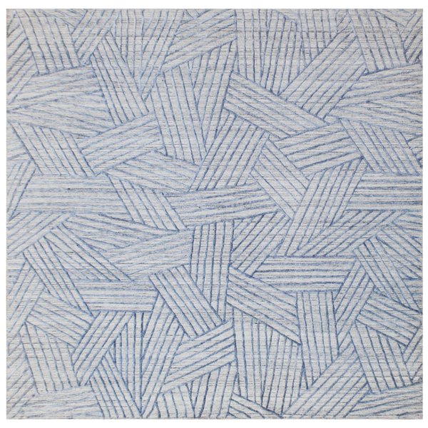 Indigo Blue Basketweave Hand Woven Overtuft Rug